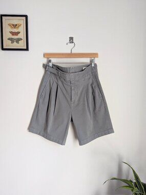 Bonobos High-Waisted Pleated Gurkha Bermuda Shorts Women's Blue Gray Size 31